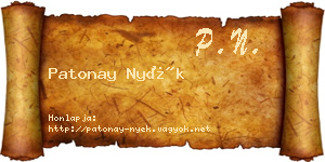 Patonay Nyék névjegykártya